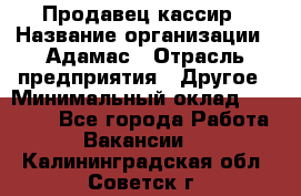 Продавец-кассир › Название организации ­ Адамас › Отрасль предприятия ­ Другое › Минимальный оклад ­ 26 500 - Все города Работа » Вакансии   . Калининградская обл.,Советск г.